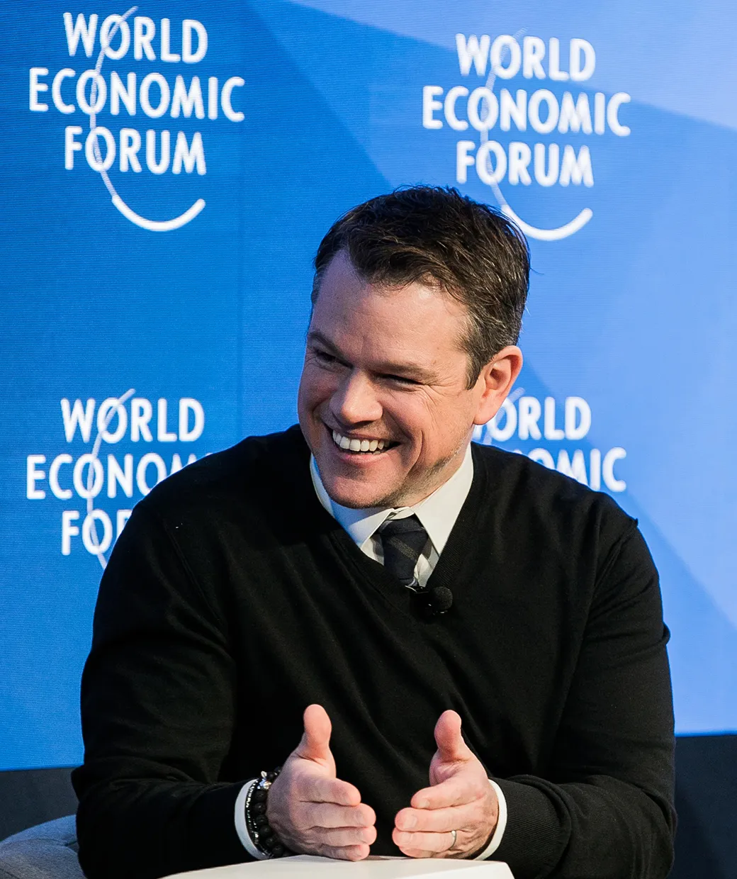 Water.org co-founder Matt Damon at the World Economic Forum.