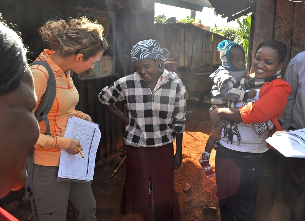 Water.org employees speaking with people we've reached.